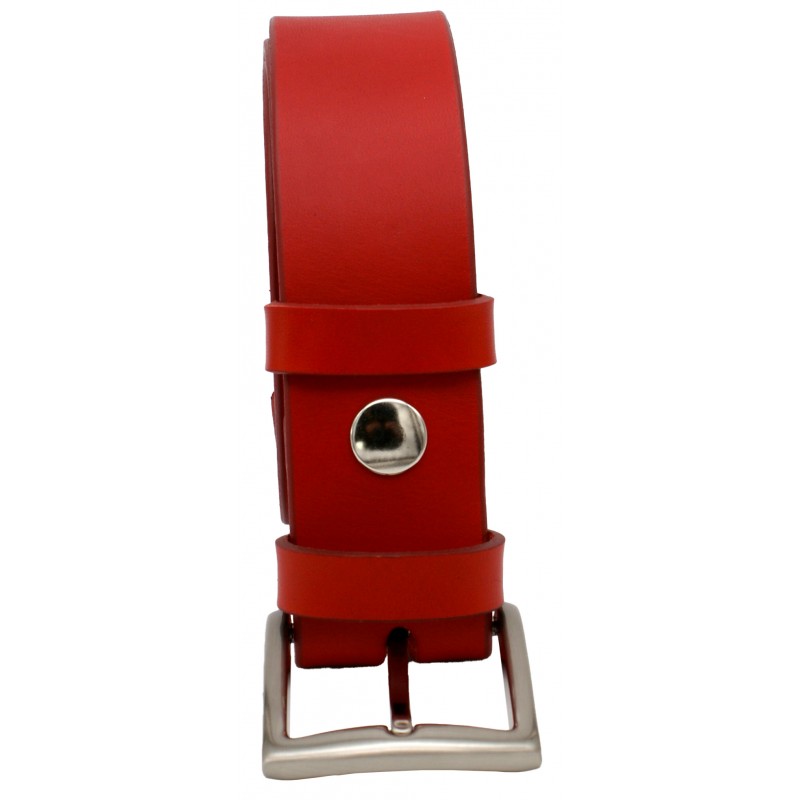 Ceinture en cuir Rouge 4 cm boucle 13