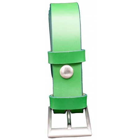 Ceinture en cuir Vert Forêt 3,5 cm boucle 1