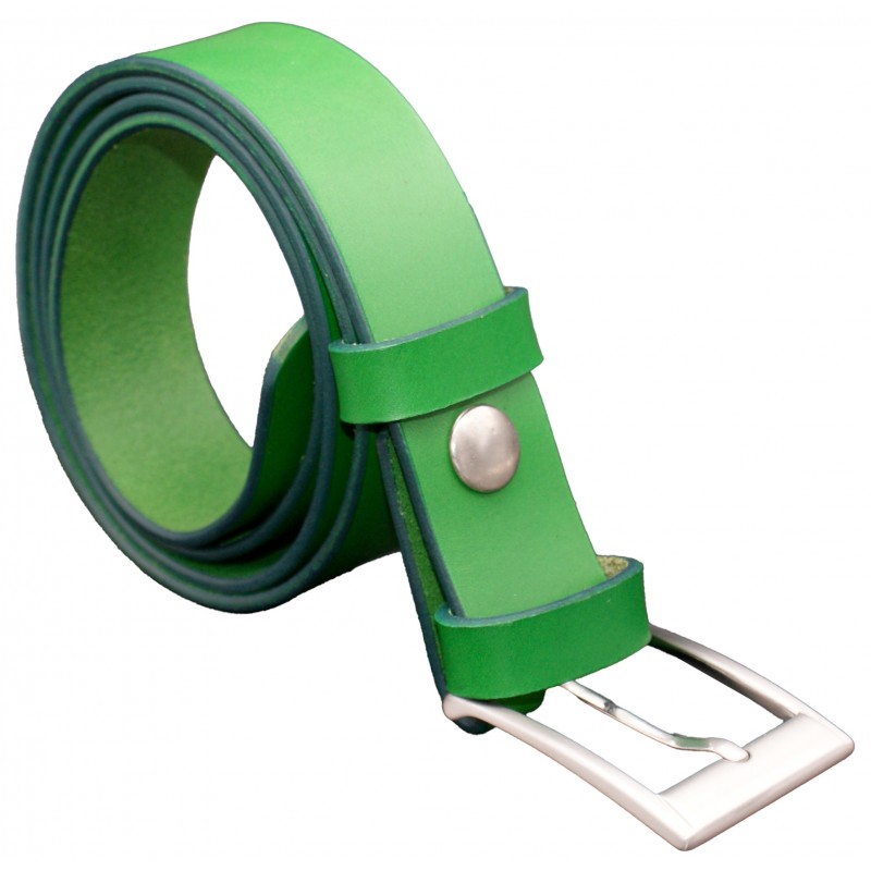 Ceinture en cuir Vert Forêt 3,5 cm boucle 1