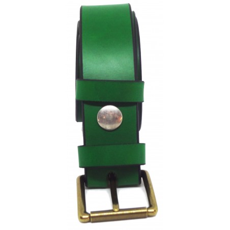 Ceinture en cuir Vert Forêt 3,5 cm boucle 3