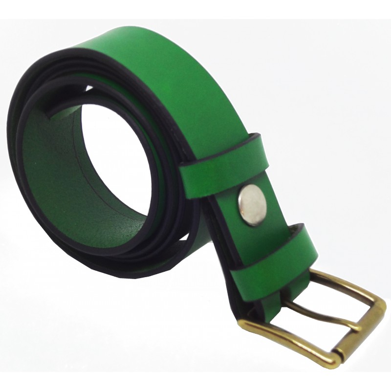 Ceinture en cuir Vert Forêt 3,5 cm boucle 3