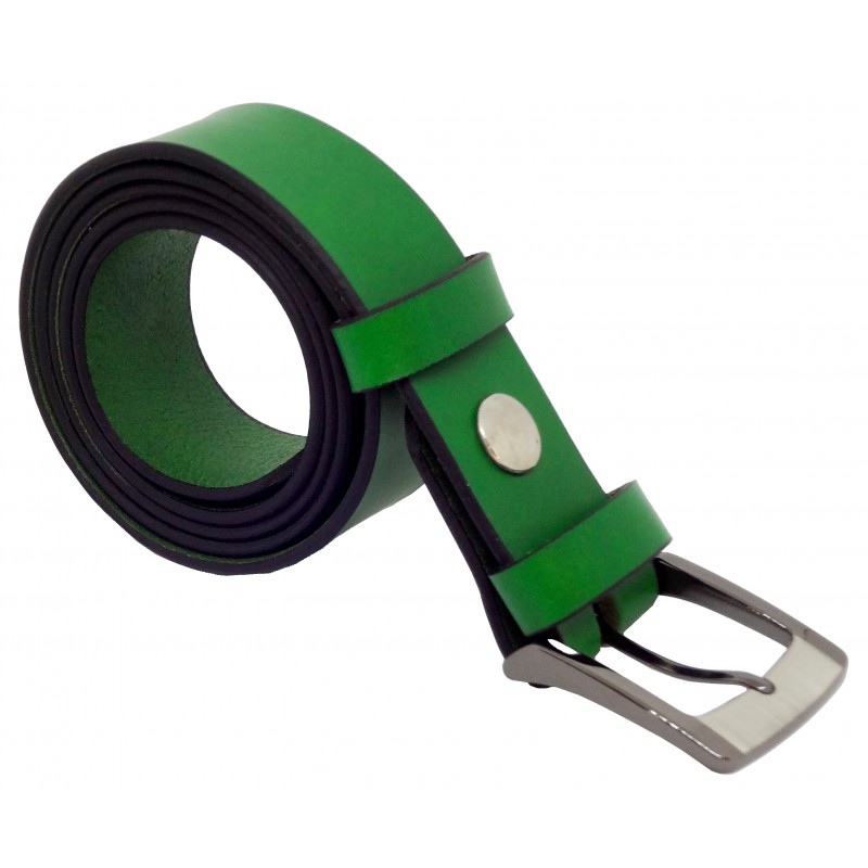 Ceinture en cuir Vert Forêt 3,5 cm boucle 5