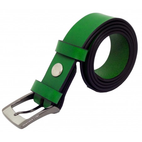 Ceinture en cuir Vert Forêt 3,5 cm boucle 5