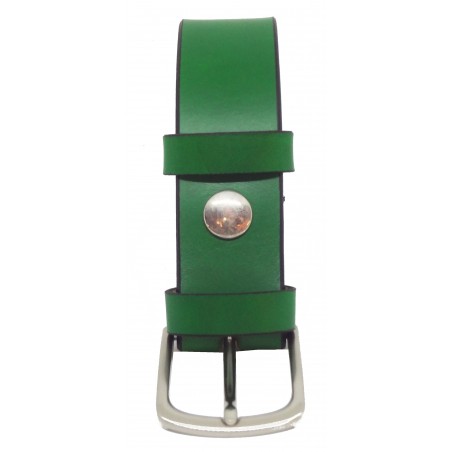 Ceinture en cuir Vert Forêt 3,5 cm boucle 8