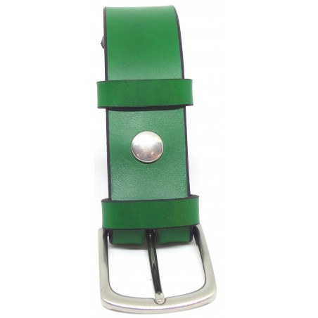 Ceinture en cuir Vert Forêt 4 cm boucle 2