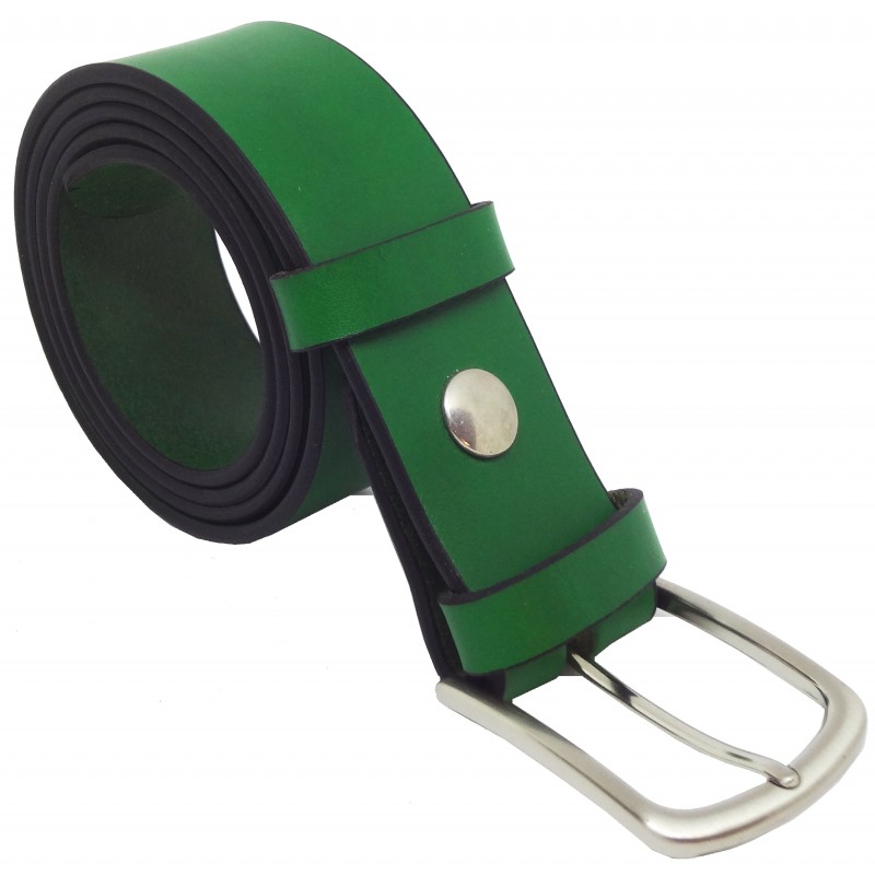 Ceinture en cuir Vert Forêt 4 cm boucle 2
