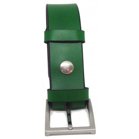 Ceinture en cuir Vert Forêt 4 cm boucle 4