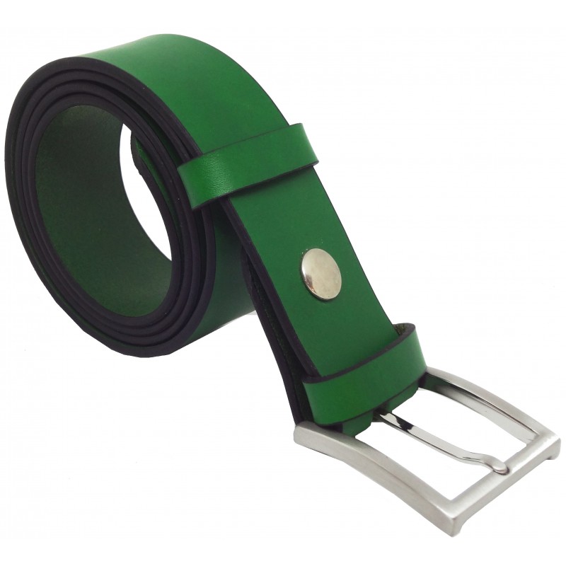 Ceinture en cuir Vert Forêt 4 cm boucle 4