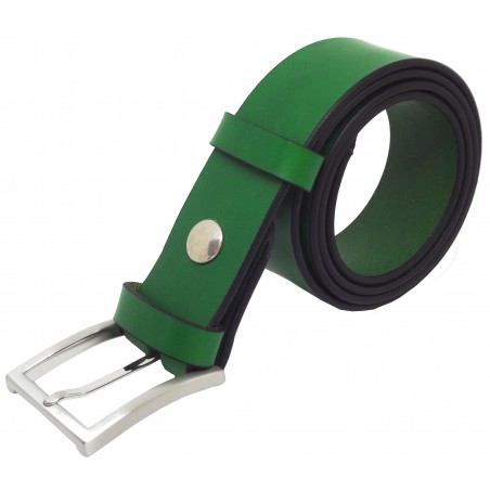 Ceinture en cuir Vert Forêt 4 cm boucle 4