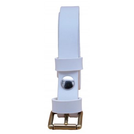 Ceinture en cuir blanche 2,5 cm boucle 3