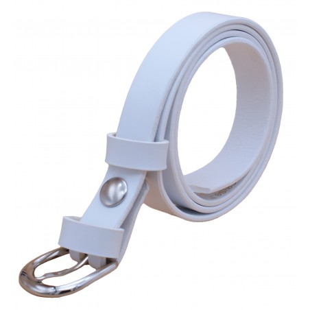 Ceinture en cuir blanche 2,5 cm boucle 5