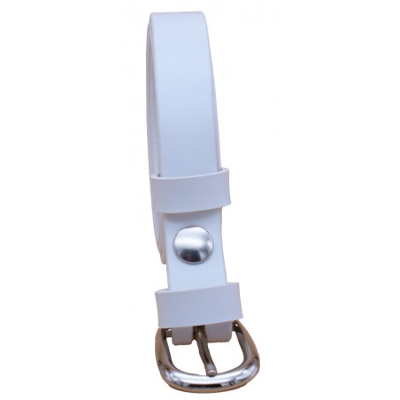 Ceinture en cuir blanche 2,5 cm boucle 5