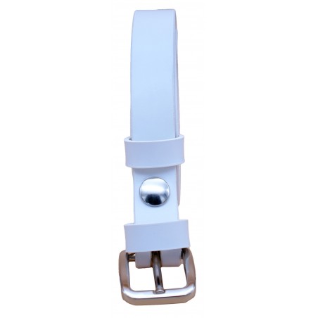 Ceinture en cuir blanche 2,5 cm boucle 6