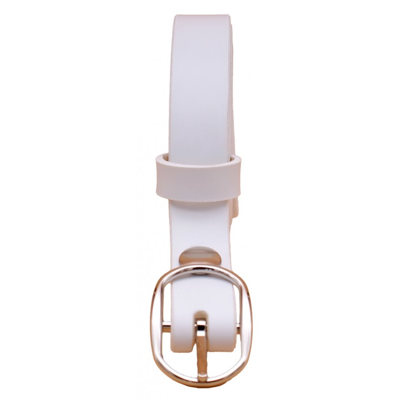 Ceinture en cuir blanche 2,5 cm boucle 7
