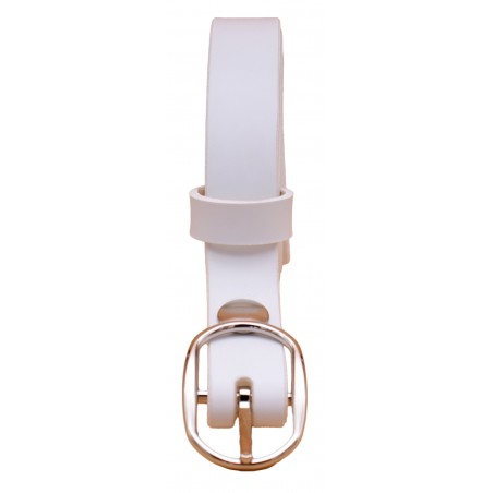 Ceinture en cuir blanche 2,5 cm boucle 7