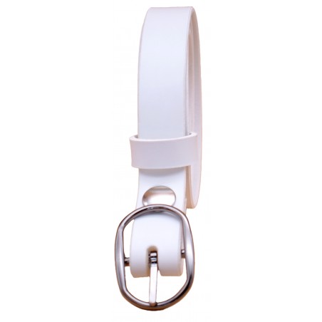 Ceinture en cuir blanche 2,5 cm boucle 8