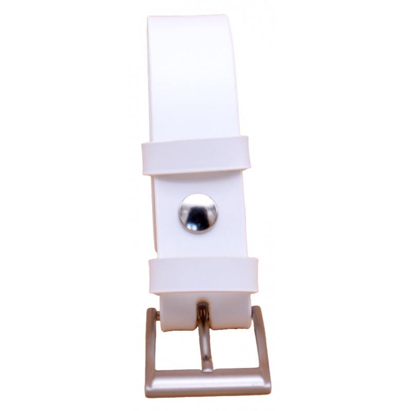 Ceinture artisanale en cuir blanc de 3,5 cm...