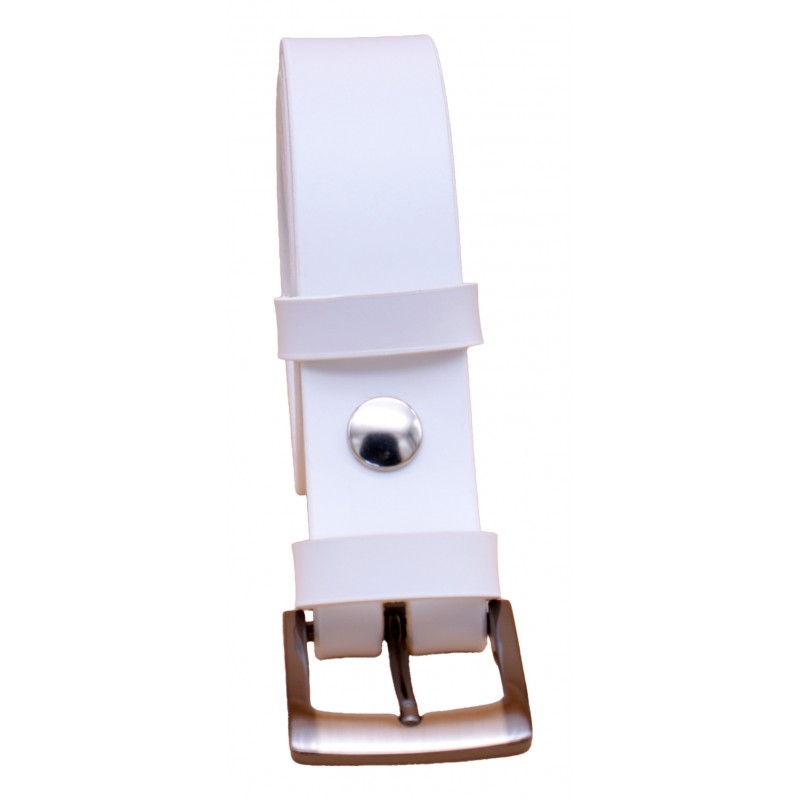 Ceinture artisanale en cuir blanc de 3,5 cm...
