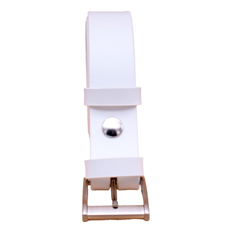 Ceinture artisanale en cuir blanc de 3,5 cm...