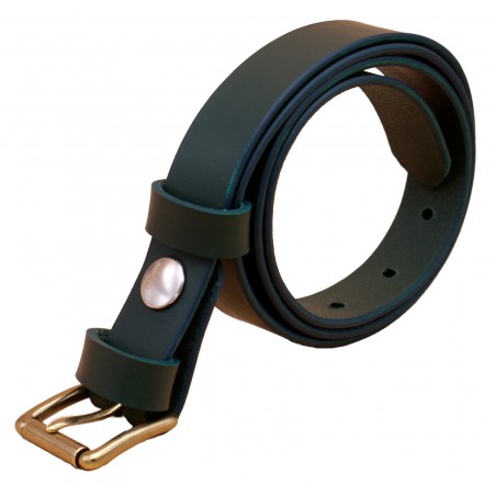 Ceinture en cuir Vert Olive 2,5 cm boucle 3