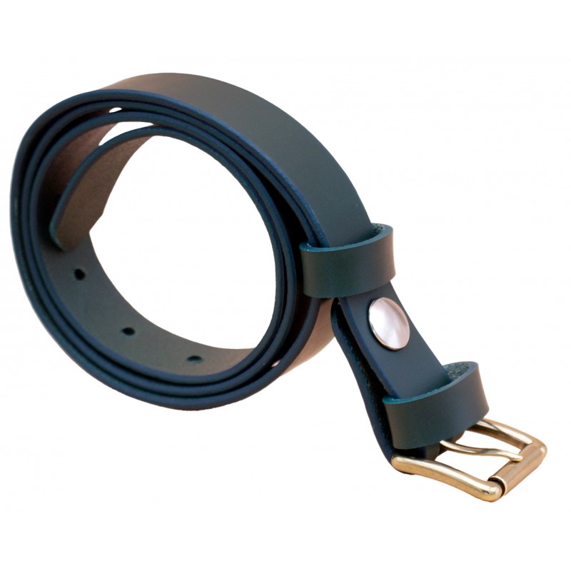 Ceinture en cuir Vert Olive 2,5 cm boucle 3