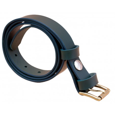 Ceinture en cuir Vert Olive 2,5 cm boucle 3