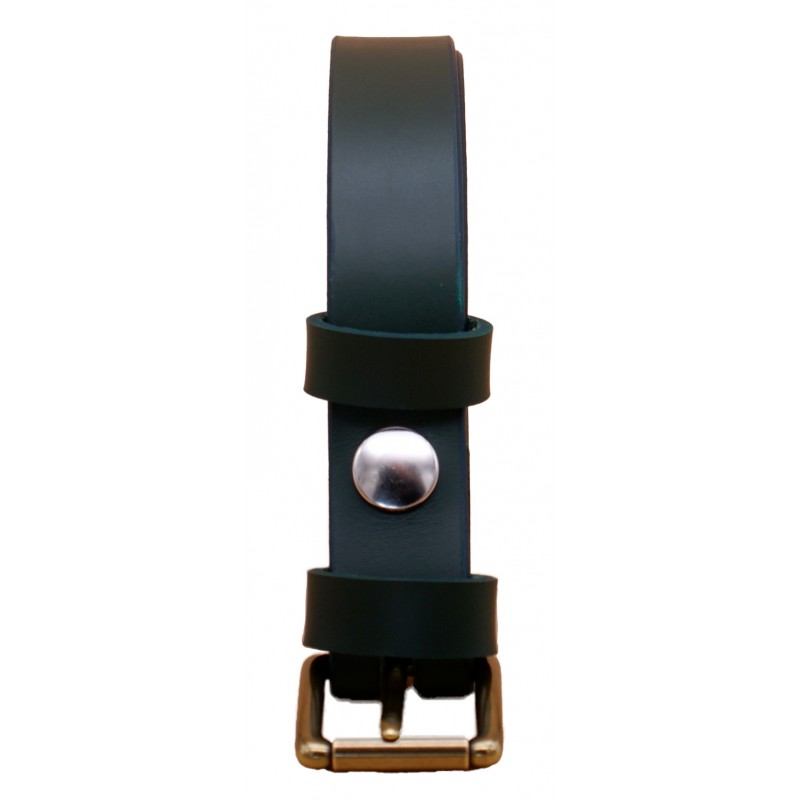 Ceinture en cuir Vert Olive 2,5 cm boucle 3