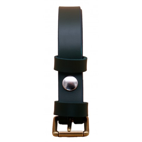 Ceinture en cuir Vert Olive 2,5 cm boucle 3