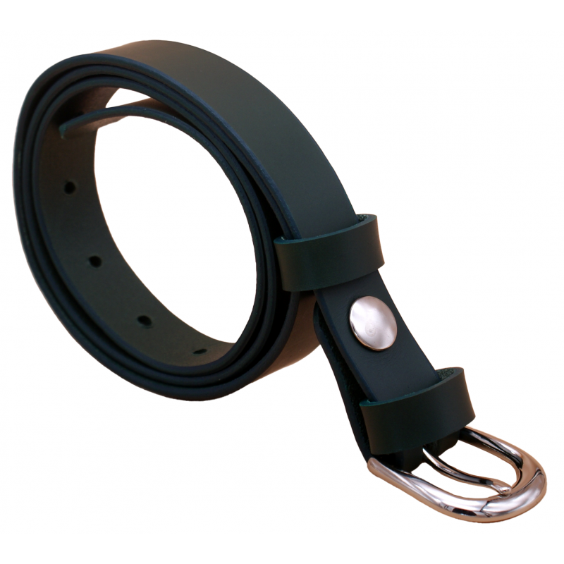 Ceinture en cuir Vert Olive 2,5 cm boucle 5