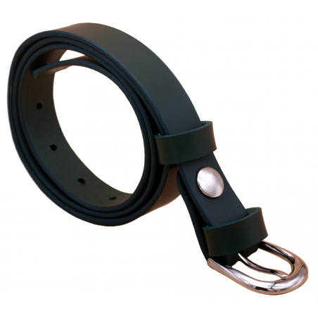 Ceinture en cuir Vert Olive 2,5 cm boucle 5