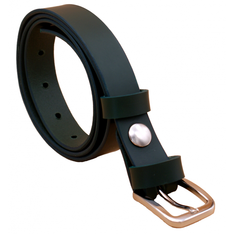 Ceinture en cuir Vert Olive 2,5 cm boucle 6