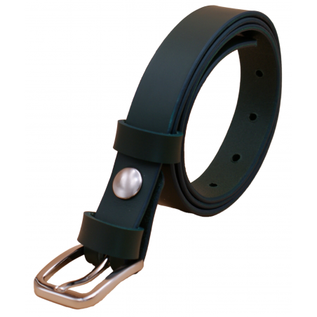 Ceinture en cuir Vert Olive 2,5 cm boucle 6