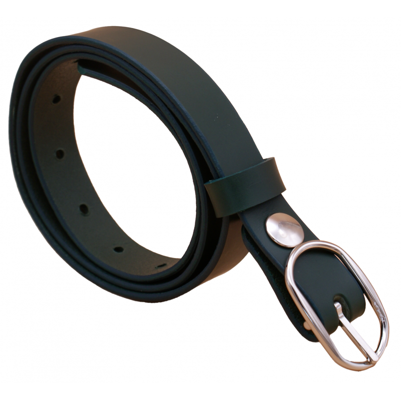 Ceinture en cuir Vert Olive 2,5 cm boucle 7