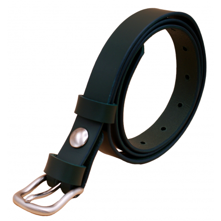 Ceinture en cuir Vert Olive 2,5 cm boucle 9