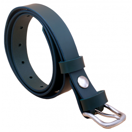 Ceinture en cuir Vert Olive 2,5 cm boucle 9