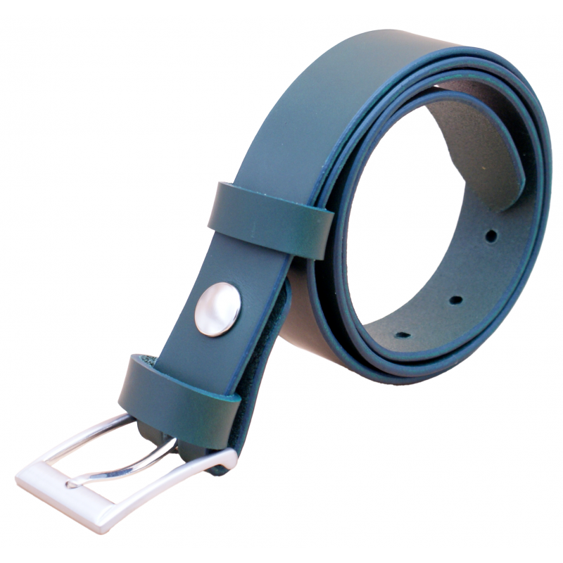 Ceinture artisanale en cuir Vert Olive de 3 cm...