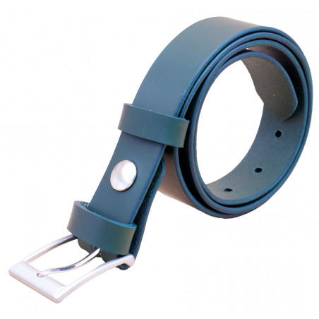 Ceinture artisanale en cuir Vert Olive de 3 cm boucle 2