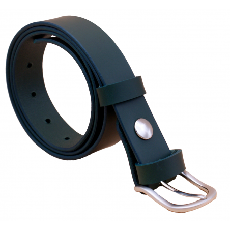 Ceinture artisanale en cuir Vert Olive de 3 cm boucle 5