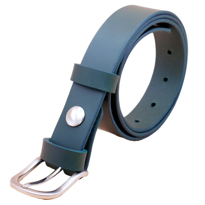 Ceinture artisanale en cuir Vert Olive de 3 cm...