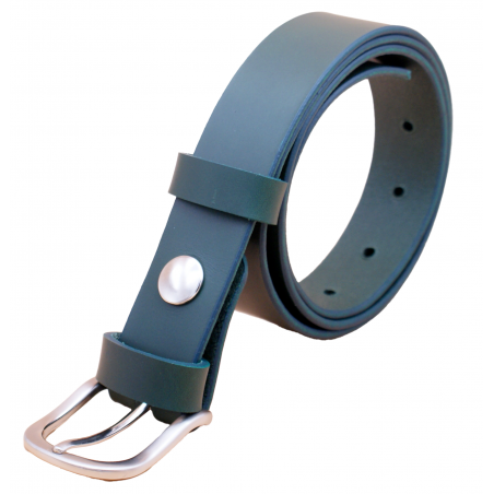 Ceinture artisanale en cuir Vert Olive de 3 cm boucle 5