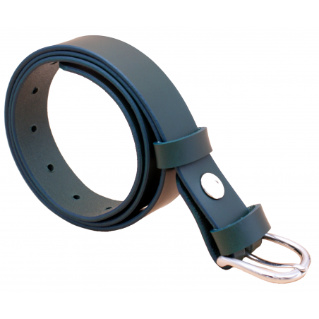 Ceinture artisanale en cuir Vert Olive de 3 cm boucle 6