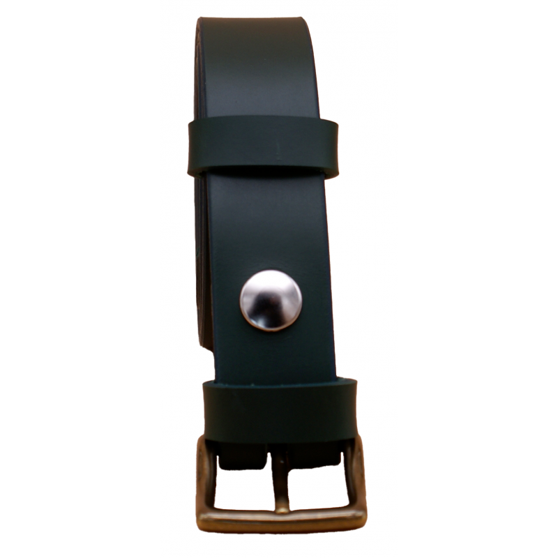 Ceinture artisanale en cuir Vert Olive de 3 cm...