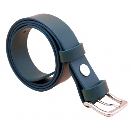 Ceinture artisanale en cuir Vert Olive de 3 cm boucle 10