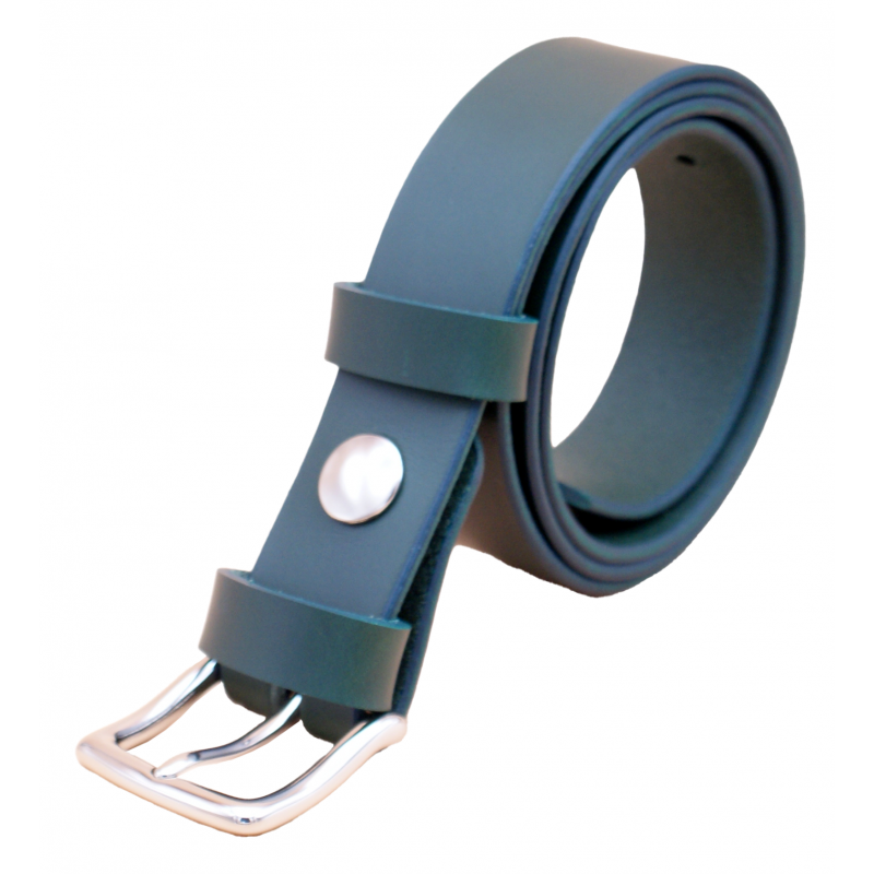 Ceinture artisanale en cuir Vert Olive de 3 cm...