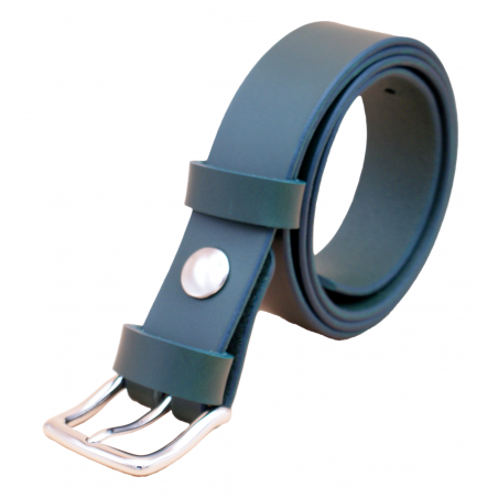 Ceinture artisanale en cuir Vert Olive de 3 cm boucle 10