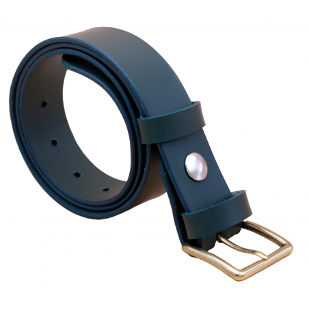 Ceinture artisanale en cuir Vert Olive de 3,5 cm boucle 3