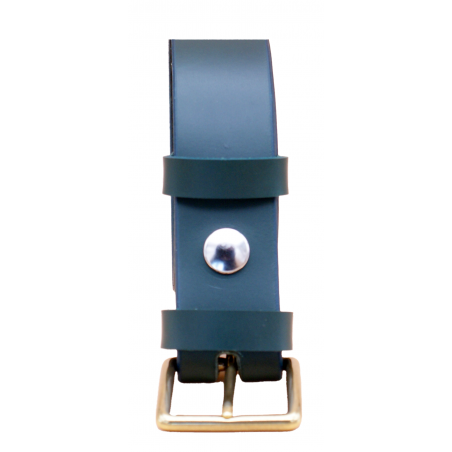 Ceinture artisanale en cuir Vert Olive de 3,5 cm boucle 3