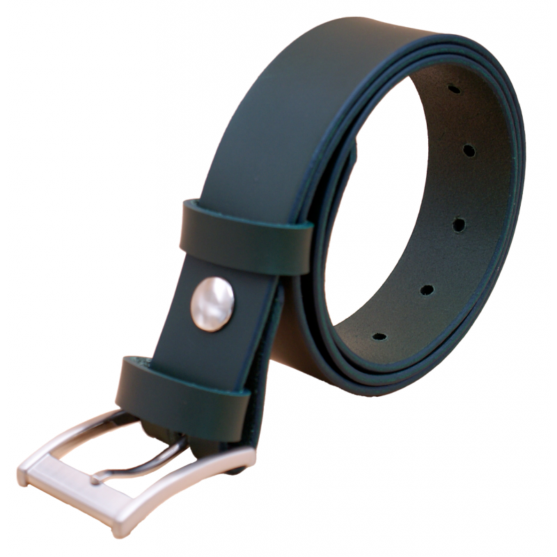 Ceinture artisanale en cuir Vert Olive de 3,5...