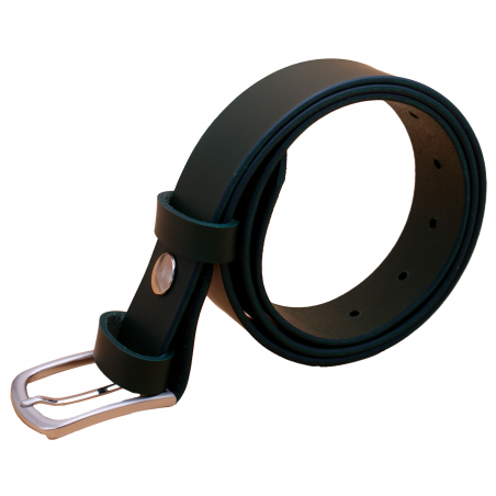 Ceinture artisanale en cuir Vert Olive de 3,5 cm boucle 8