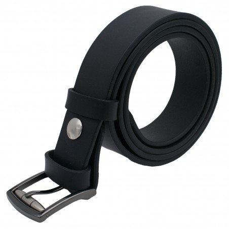 Ceinture noire classique 3,5 cm boucle 12